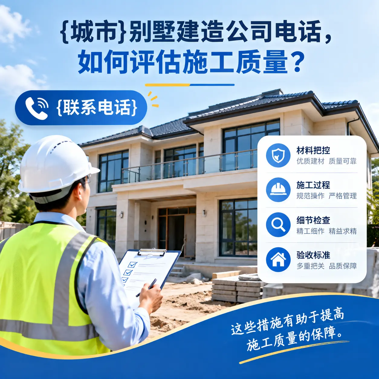 乌当别墅建造公司电话,如何评估施工质量?